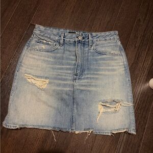 3x1 Light Blue Distressed Mini Skirt